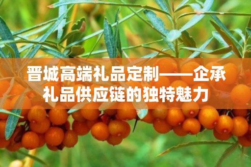 晋城高端礼品定制——企承礼品供应链的独特魅力